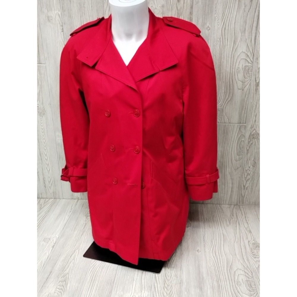 Misty Harbor‎ Red Overcoat Long Sleeve Size 8 Reg Buttons Pockets
